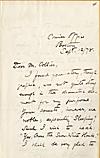Letter from George Parsons Lathrop to Thomas Stephens Collier